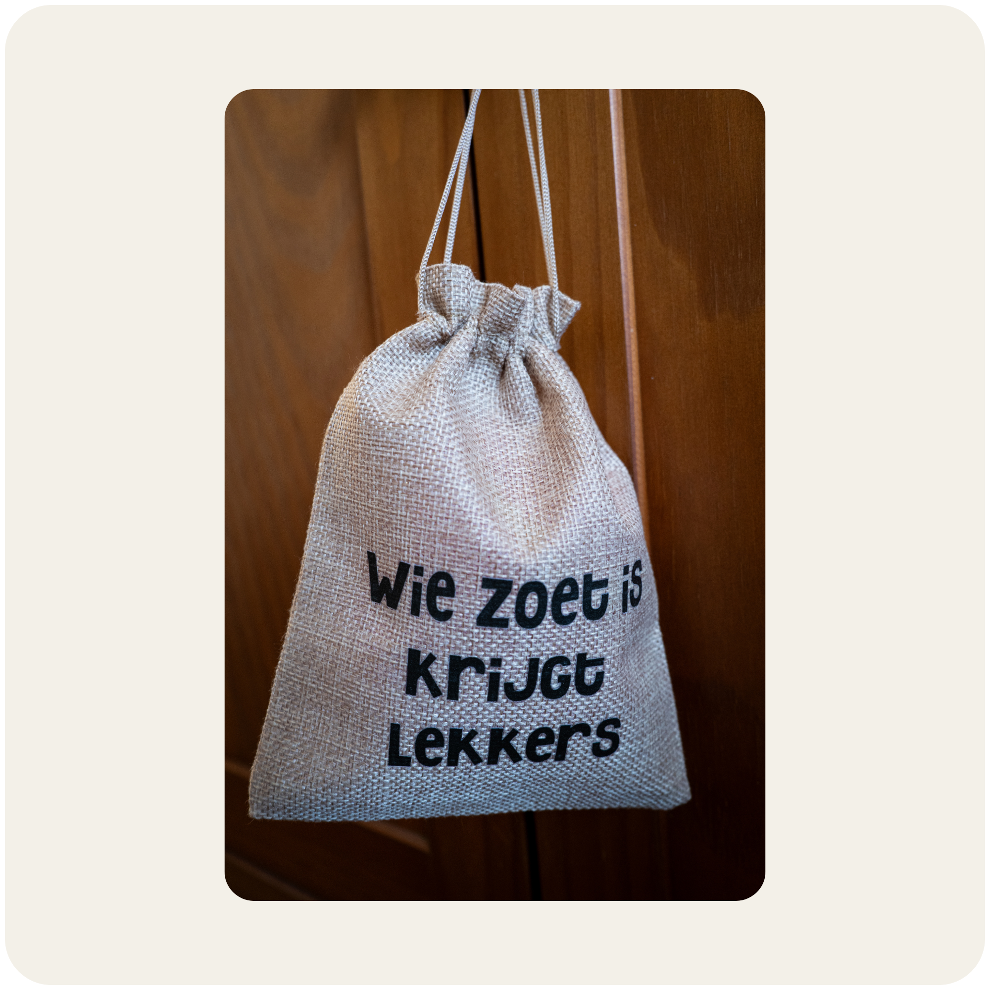 Wie zoet is krijgt lekkers – Pepernootzakje